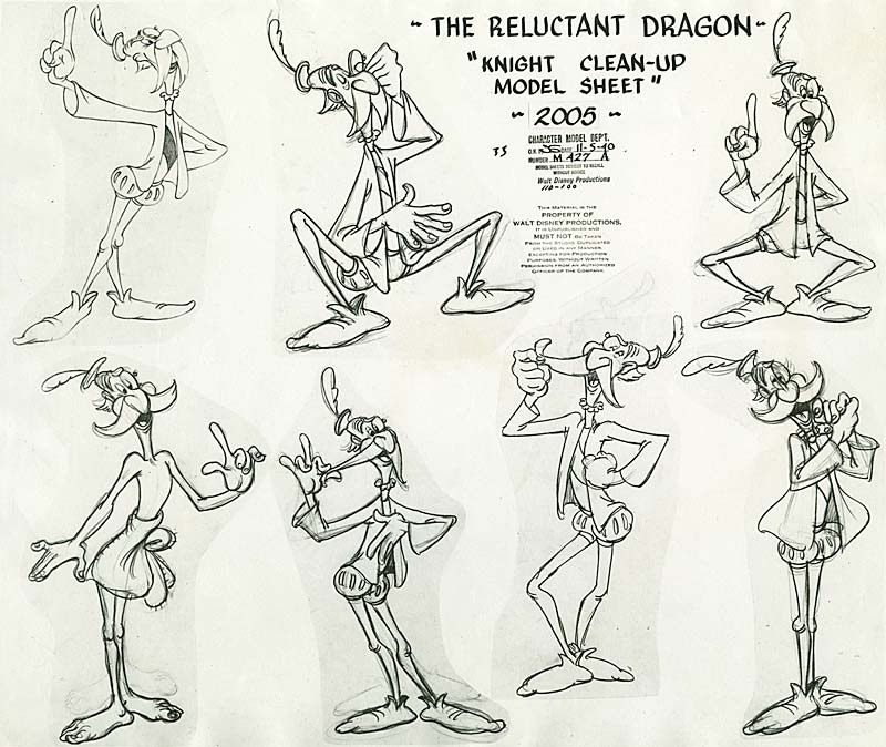 Design: Reluctant Dragon and Pinocchio Model Sheets ...