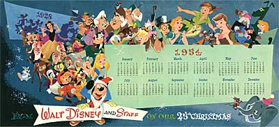 50s Disney Xmas Cards